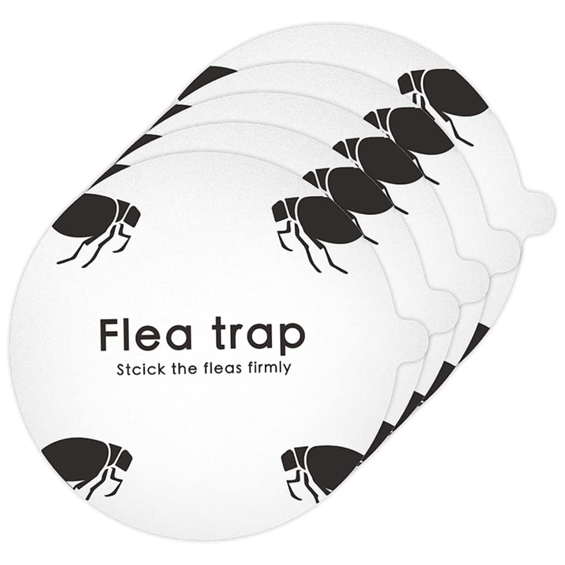 Flea Trap Stickers, 5pcs Round Fly Killer Papers, Simple Installation Flea Trap Refills, Pest Control Glue Sticker Pads, Flea Killer Discs Replacements