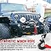 Yoojahow Synthetic Winch Rope Kit 3/8 x 50 ft Winch Line with 13,348 Pounds Bearing Load, 3/8 Forged Hook with Protecting Sleeve Rubber Stopper Safety Pull Strap Cable Replace Kit for ATV UTV Vehicle