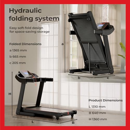 Image of Lifelong 5HP Peak Motorized Treadmill for Home | 12% Auto Incline | 12 Preset Programs | 14 km /h Speed | 110 kg Capacity | LCD Display| Hydraulic Fold | Wide Running Belt | Bluetooth & FitShow App