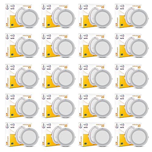 Image of Wipro Garnet 6W Round Led Wave Panel Light for Ceiling|Neutral White Light (4000K)|Ultra-Slim Design|Recessed Down Light for False Ceiling|Pop Ceiling Light|Cutout - 100Mm|Pack of 20
