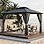 Ahomly 10'x12' Hardtop Gazebo, Aluminum Frame Metal Canopy with Double Roof, Outdoor Gazebo with Breathable Netting & Privacy Curtains, Pavilion for Patios for Backyard Deck Dark Grey