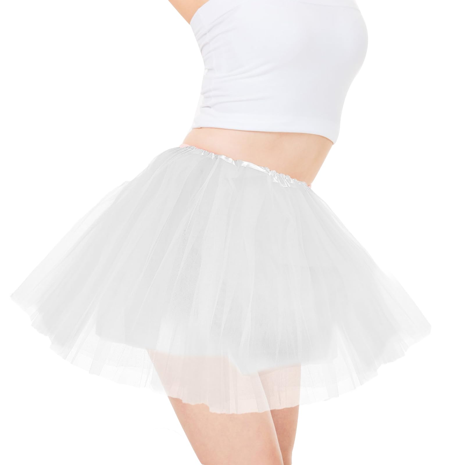 Gonna Tutu In Tulle Donna 4 Strati - Elastico In Vita | Per Ballo, Halloween, Feste - Foto 11