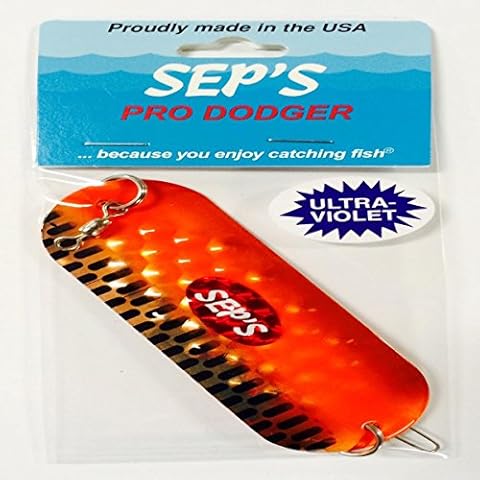 Sep's Pro Fishing Lures UV Dodger, 4/0, Copper/Orange Cover