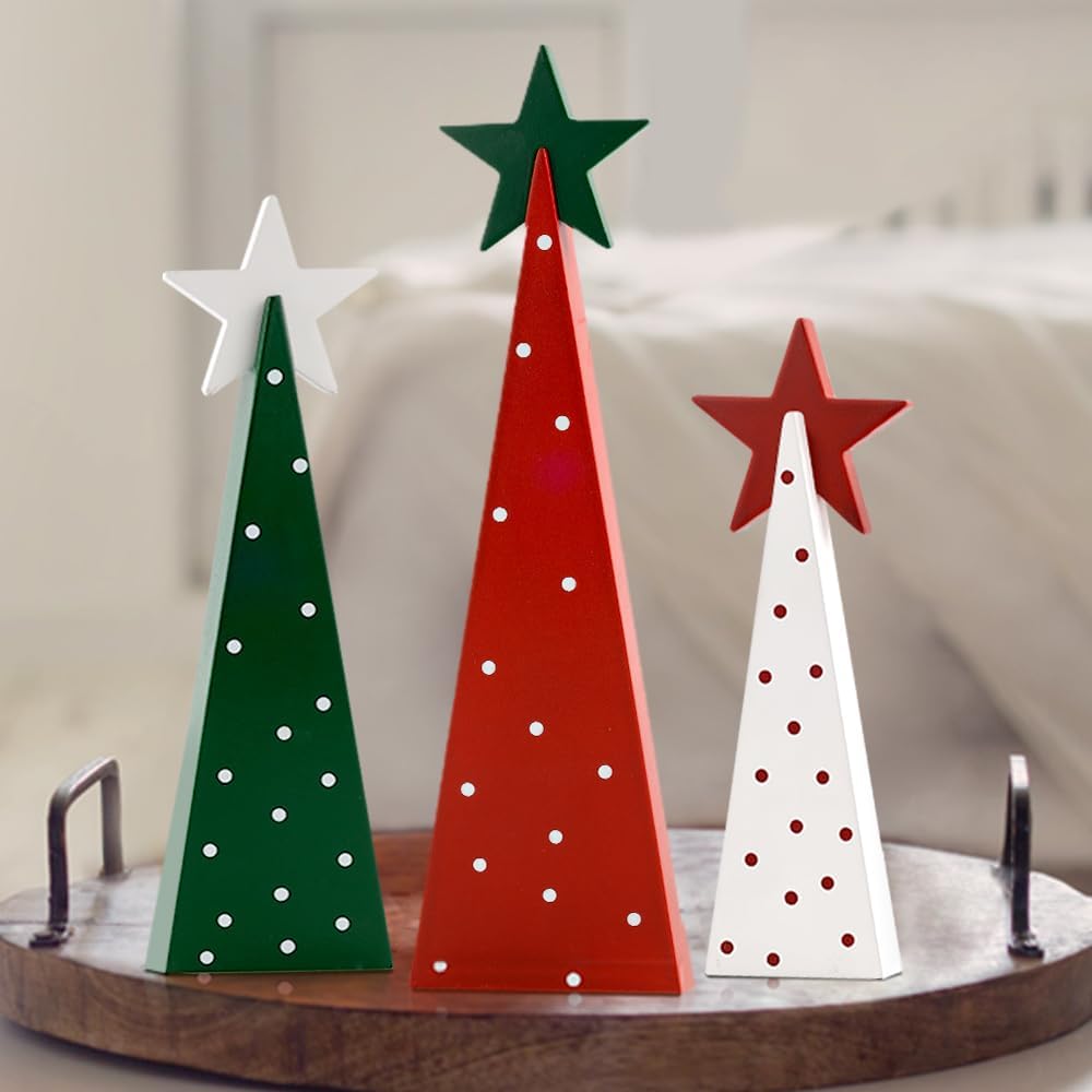 Christmas Decorations Indoor, Christmas Decor – 3 PCS Wooden Xmas Tree Signs with Stars for Home, Table, Fireplace Mantel, Shelf, Office Desk, Party Decor – Xmas Holiday Decorations Christmas Decorations Indoor, Christmas Decor – 3 PCS Wooden Xmas Tree Signs with Stars for Home, Table, Fireplace Mantel, Shelf, Office Desk, Party Decor – Xmas Holiday Decorations