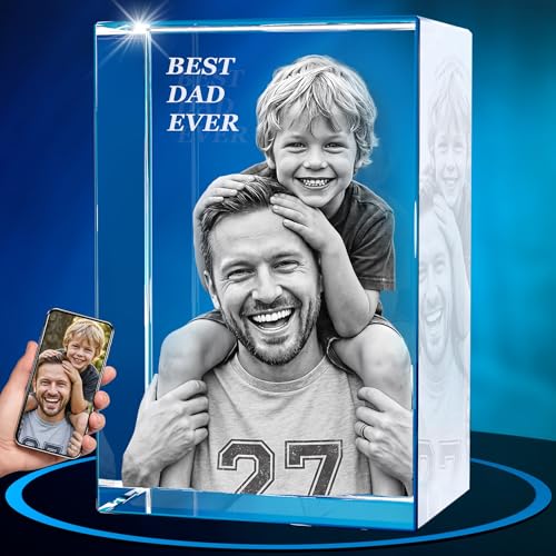 ArtPix 3D Premium Crystal Photo, Personalized Gifts for Father, Dad, Men, Husband, Grandpa, Great...