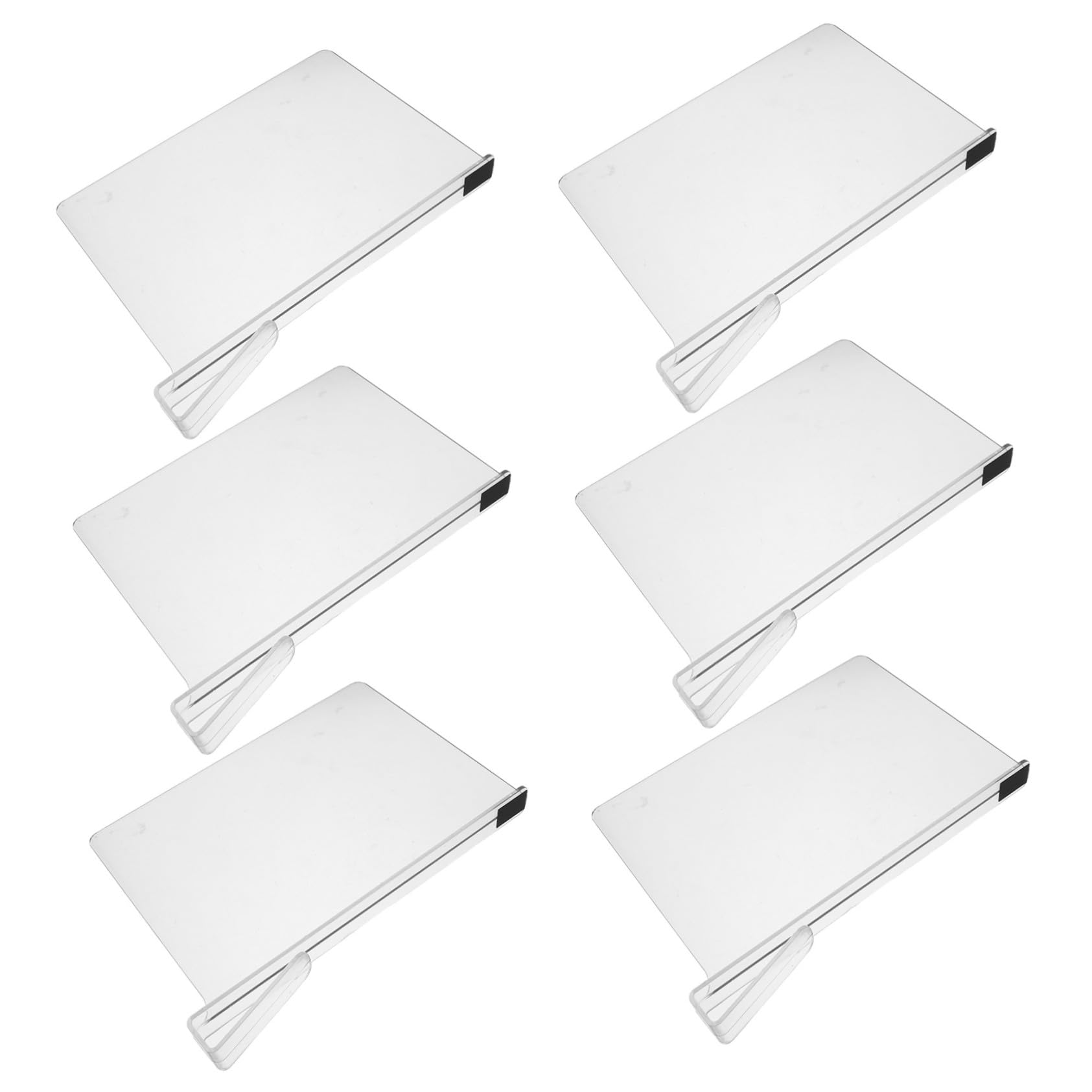Healifty 6Pcs Clear Acrylic Shelf Dividers for Closet Organization Adjustable Wardrobe Separator for Efficient Bedroom Handbag and Shelf Storage Optimization