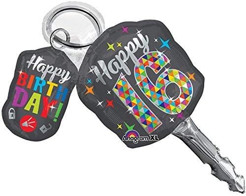 Miniatura 3 de Suministros para fiesta de cumpleaños de 16 años, llaves de coche y decoración de ramo de globos de coche deportivo