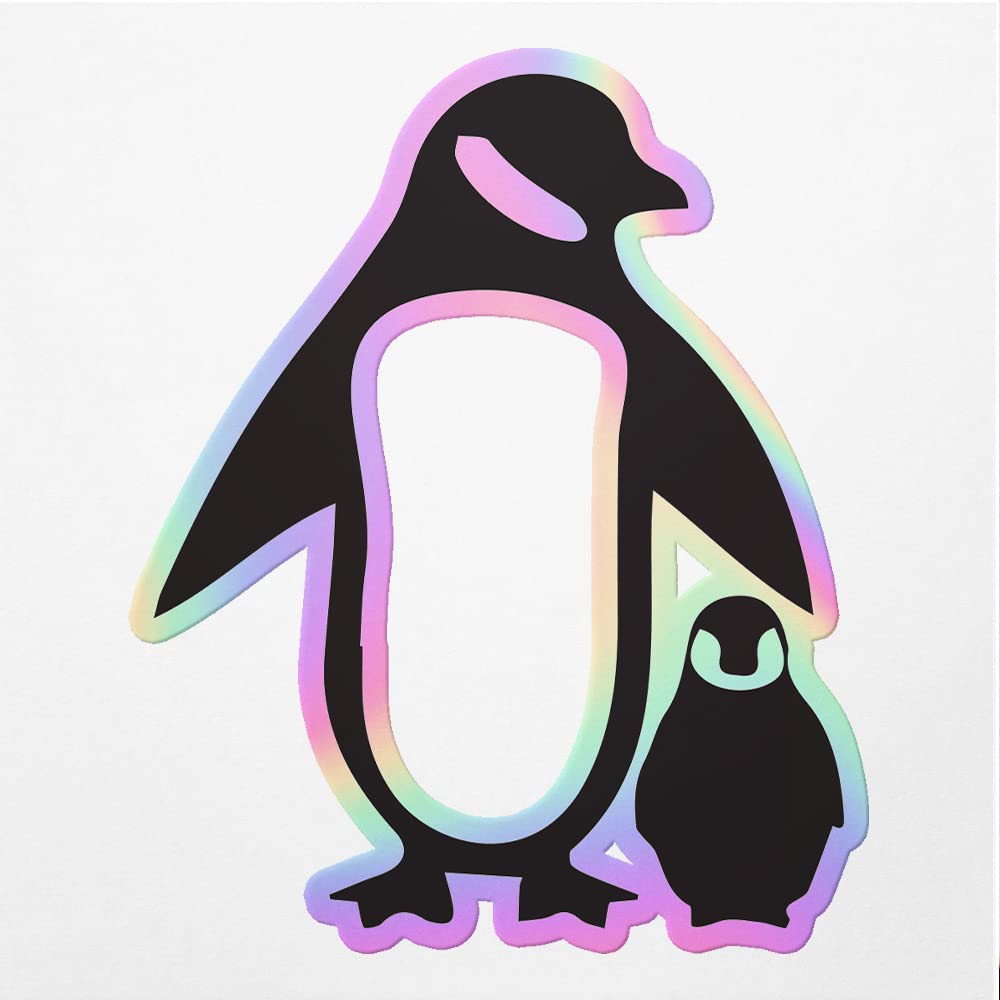 Holographic Decal Stickers of Animal Penguins Premium Waterproof Vinyl Decal Stickers for Laptop Phone Accessory Helmet Car Window Mug Tuber Cup Door
