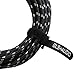 GLS Audio Instrument Cable - Amp Cord for Bass & Electric Guitar - Straight to Right Angle 1/4 Inch Instrument Cable - Black/Grey Braided Tweed, 6 Ft