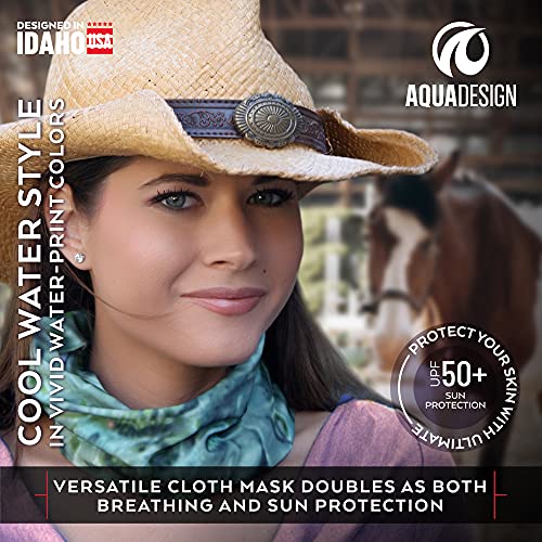 Image of Aqua Design Face Mask for Women: UPF 50+ Motorcycle Ski Cover Balaclava Gaiter