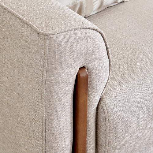 Image of Home Centre | Halifax | Fabric|Solid Wood | 3 Seater Sofas | Beige | 1 Year Warranty