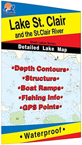 St. Clair/St. Clair River Fishing Map, Lake (MI/ONT)