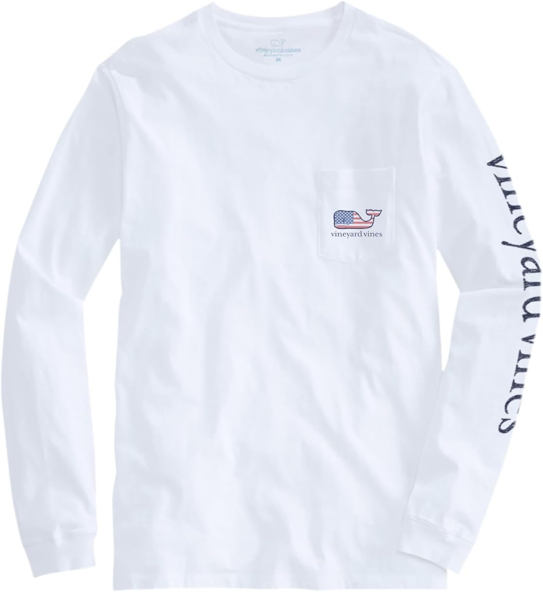 Vineyard Vines Womens Flag Whale Long-Sleeve Pocket Tee - Image 2