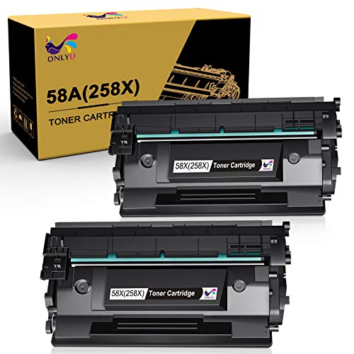 ONLYU Compatible Toner Cartridge Replacement for HP 58X CF258X for HP Laserjet Pro M404dw M404n M404dn MFP M428dw M428fdn M428fdw M304 Printer (Black, 2 Pack)