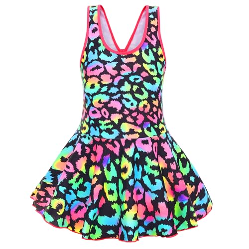 Image of Akokvlar Girl One Piece Swimsuit with Skirt Bathing Suit Swimwear 3-16Y