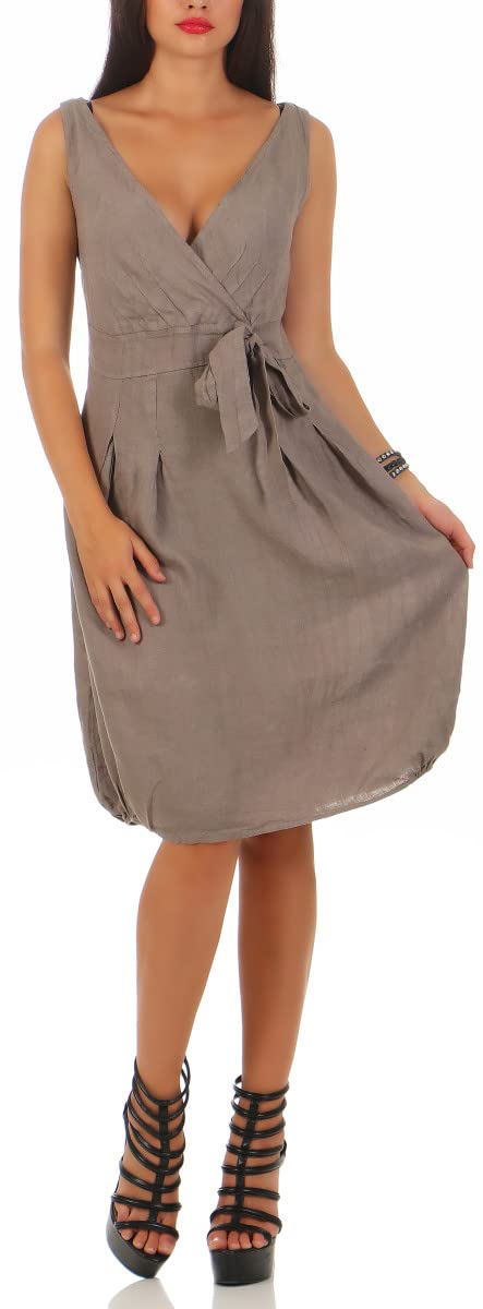 Malito Abito di Lino Leggero Abito Estivi 8147 Donna