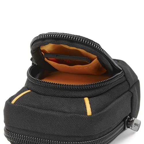 Image of Amazon Basics Large Point and Shoot Padded Camera Case with Adjustable Shoulder Strap, Belt Loop, Interior Dimension 5.2 x 3.2 x 1 inches, Black