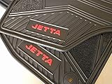 Car Floor Mats for Jetta New OEM Genuine - All Weather- Rubber - Heavy Duty - (2019, 2020, 2021) Complete Set (red Letters)