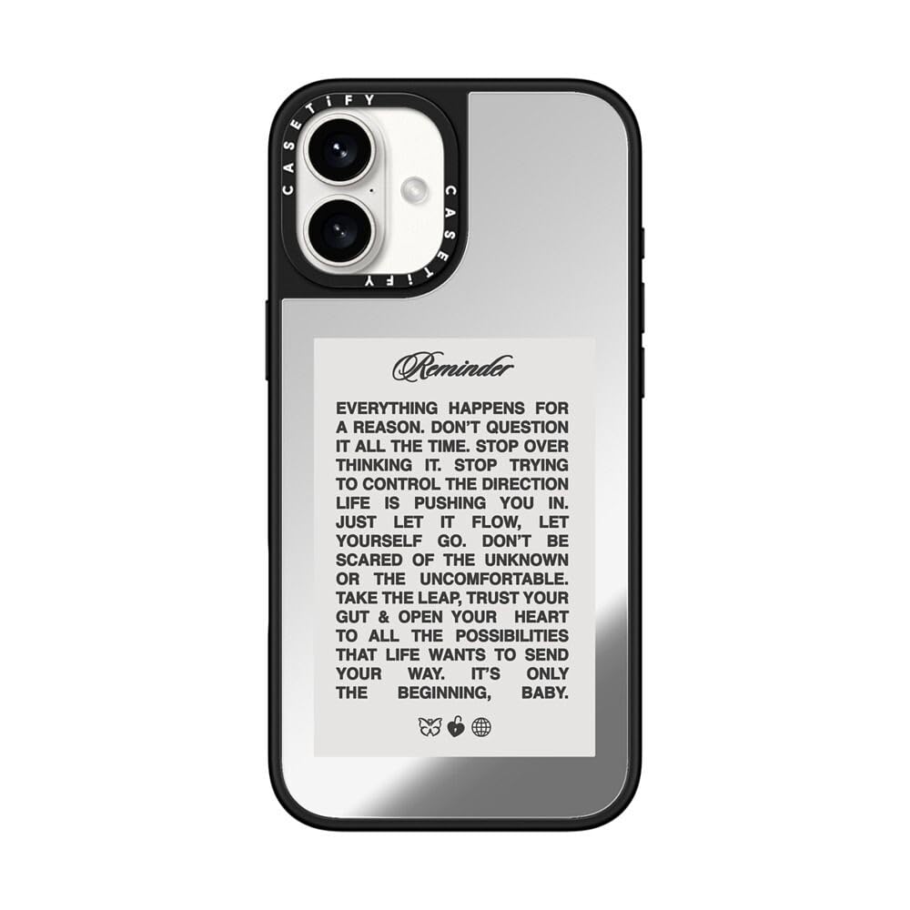 CASETiFY Mirror Case for iPhone 16 Plus [Reflective / 4.9 ft. 1X Military Grade Drop Protection/Compatible with Magsafe] - It's Only The Beginning,