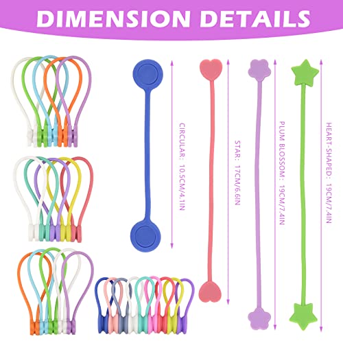 24 Pezzi Fascette Magnetiche in Silicone