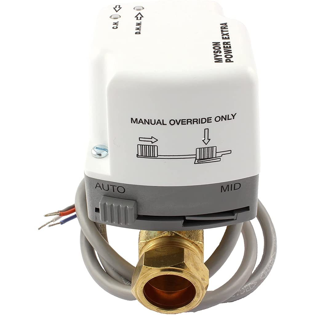 Heating Parts Warehouse Gold Myson Power Extra 3-Port Motorised Valve, 28Mm