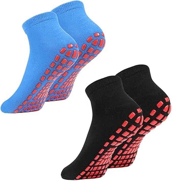 Anti Slip Grip Socks for Men & Women | Non Skid Yoga Socks | Cotton Ankle Socks for Gym, Pilates, Dance, Home, Hospital Use | Breathable Comfortable Socks-image-28
