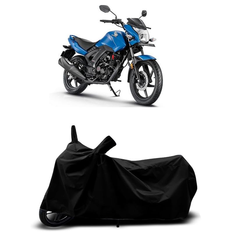 Image of DUFFEL-All Two Wheeler Bike /Scooty Body Cover Used for CB Unicorn 160 Heat Protectio /Water Resistance /UV-Rays /Birds Dropping /Scratchproof /Dust Proof /Waterproof All Variants [Black]
