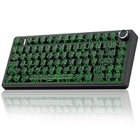 AULA F75 Pro Wireless Mechanical Keyboard with Knob,75% Hot Swappable Custom Gaming Keyboards,RGB Backlit,Pre-lubed Switches,Side Printed PBT Keycaps Creamy Sounding Computer Keyboard, Line Black