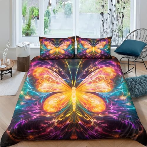 Housse de couette papillon ultra douce pour chambre cocooning