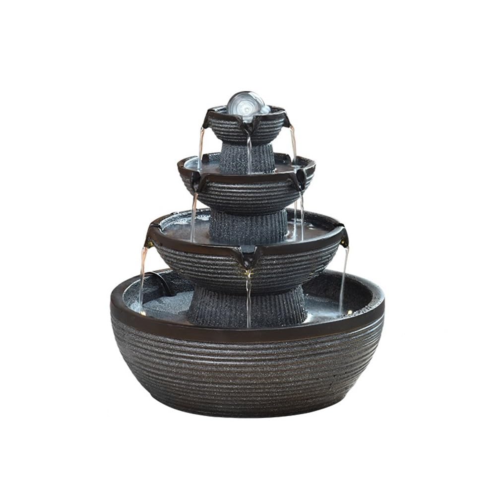 QUSYZD Indoor Waterfall Fountain Indoor Relaxation Desktop Circulating Water Fountain Waterfall Humidifier Decoration Tabletop,