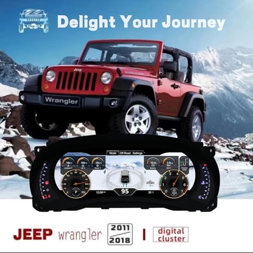Hizpo JPWRG01 12.3 Inch Digital Dash Instrument Cluster For 2011 2012 2013 2014 2015 2016 2017 2018 Jeep Wrangler Jk,Digital Cluster Instrument Speedometer Replacement thumb #3