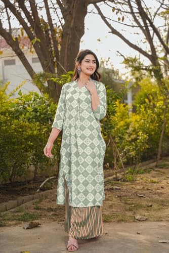 Fabnex Cotton Blend Regular Women Kurta Set (K-86-Pista-S_Pista_S)