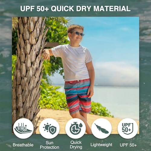 Image of Kanu Surf Boys' Toddler Troy Stripe Swim Trunks