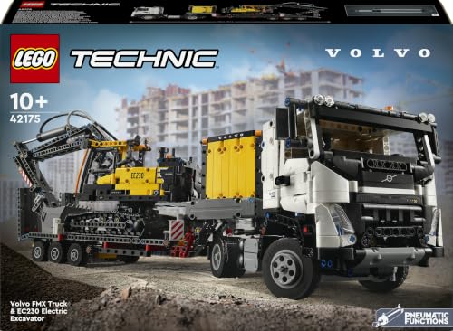 LEGO Technic 42175 byggsats med Volvo-lastbil och grävmaskin