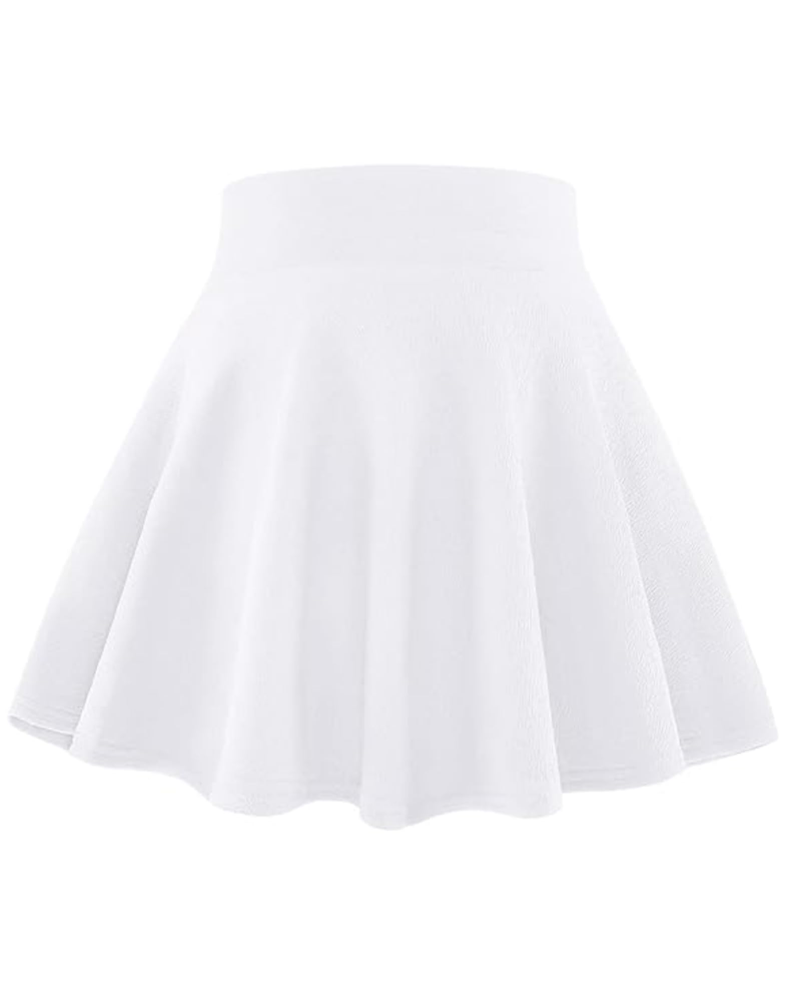 Kids Girls Skirt Casual Mini Flare Plain Pleated