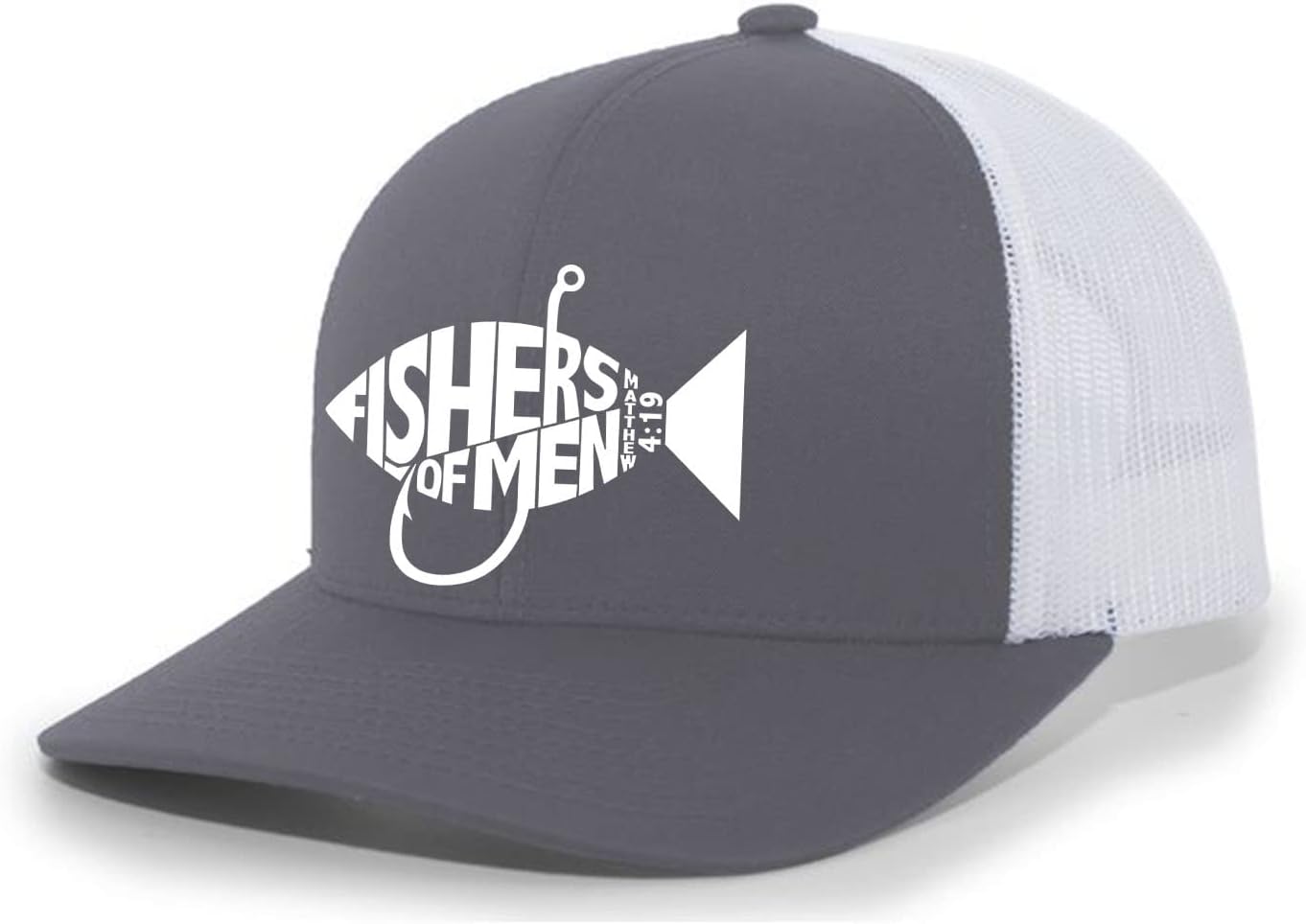 Christian Jesus Fishers of Men Matthew 4:19 Mens Embroidered Mesh Back Trucker Hat