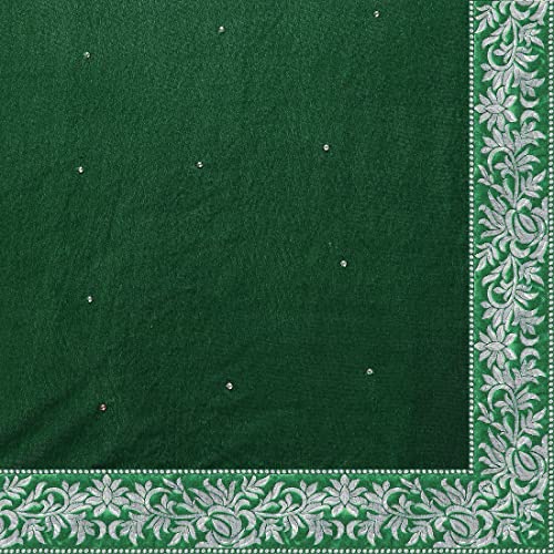 Image of Women's Velvet and Brasso Half-Half Saree with Blouse Piece