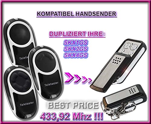 Teletaster SKX1GS / SKX2GS / SKX3GS compatible handheld transmitter / 4-channel clone remote control 433.92 MHz fixed code copier - Image 2