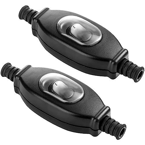 Cisixin 2 Pezzi Interruttore Intermedio,Antipolvere e Impermeabile per Lampade Elettrodomestici Trasformatori per Connessione Fissa per Uso Esterno,Scrivania, Lampada da Camera