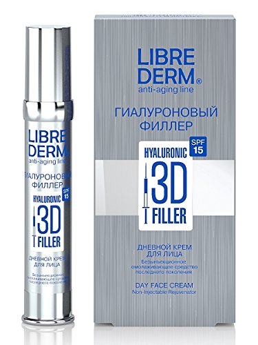 LibreDerm Hyaluronic 3D filler day face cream non injectable rejuvenator spf 15 30ml