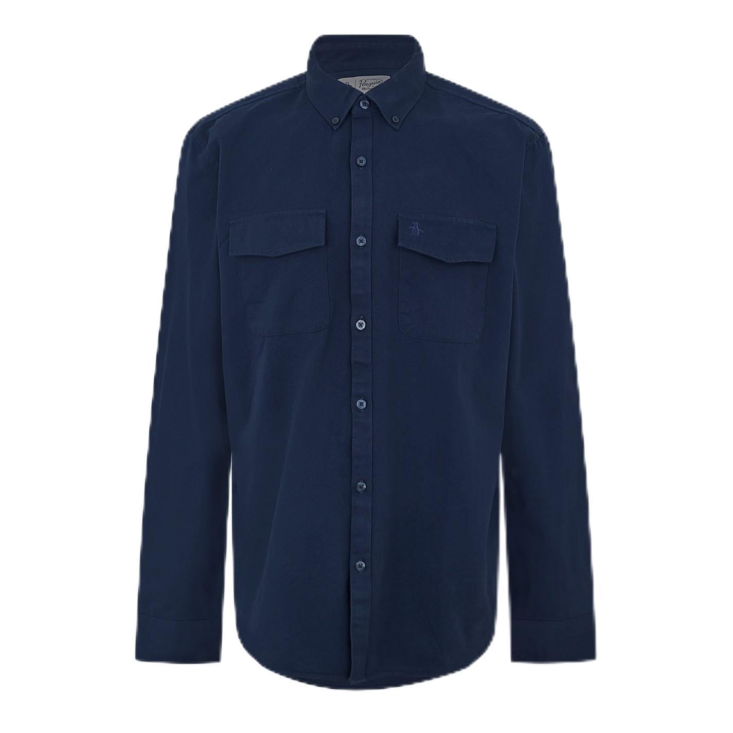 Original Penguin Mens Long Sleeve Twill Overshirt Yale M