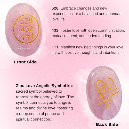 Image of Certified Rose Quartz Zibu Symbols Crystal For Love Switch