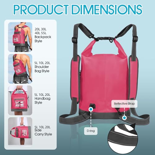 Image of MORXPLOR Dry Bag Waterproof,5L /10L /20L /30L /40L /55L Roll Top Dry Bag Backpack with WaterProof Phone Case for Swim,Kayak