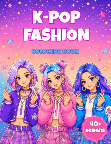 K-Pop Fashion Coloring Book: Cute Idol Style Designs for Kids, Teens & Adults | Kawaii Fashion, Stage Looks & Trendy Outfits image 2