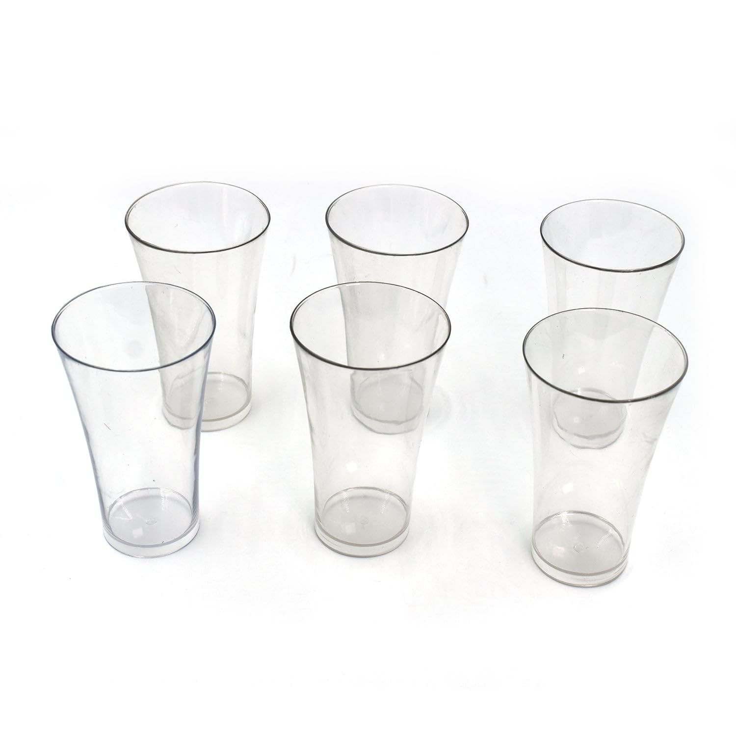 Allebelle 6-Piece Transparent Glass Set ? Drinking Glasses for Juice, Water, and Beverages, for Home or Parties