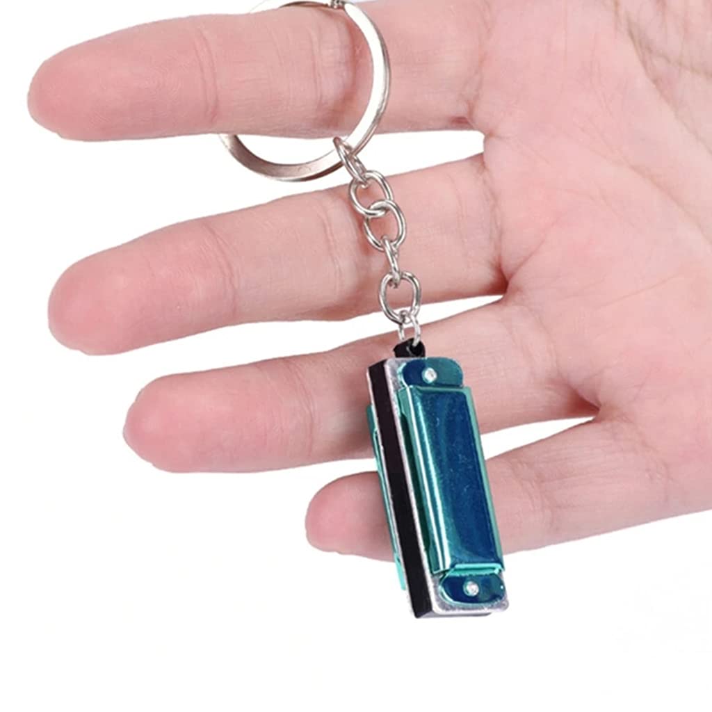 Colorful Harmonica Keychain Harmonica 8 Tone 4 Holes For Key Chain Harmonic Keyring Keys Holder Bag Pendant