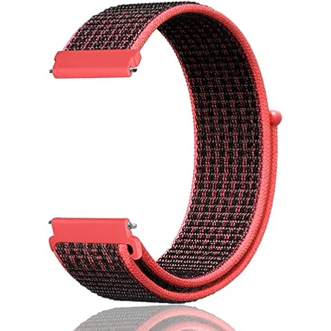 XYTYJQ Adjustable Nylon Sport Watch Bands with Hook and Loop Fastener, No tools required, Quick Release Watch Straps Band Width 20mm(Red and black 20mm) Cover
