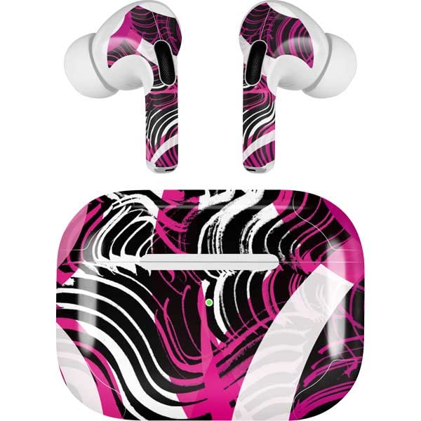 Skinit Decal Audio Skin Compatible with Apple AirPods Pro (2rd Gen, 2022) - Skinit Originally Designed Pink and White Hipster Design