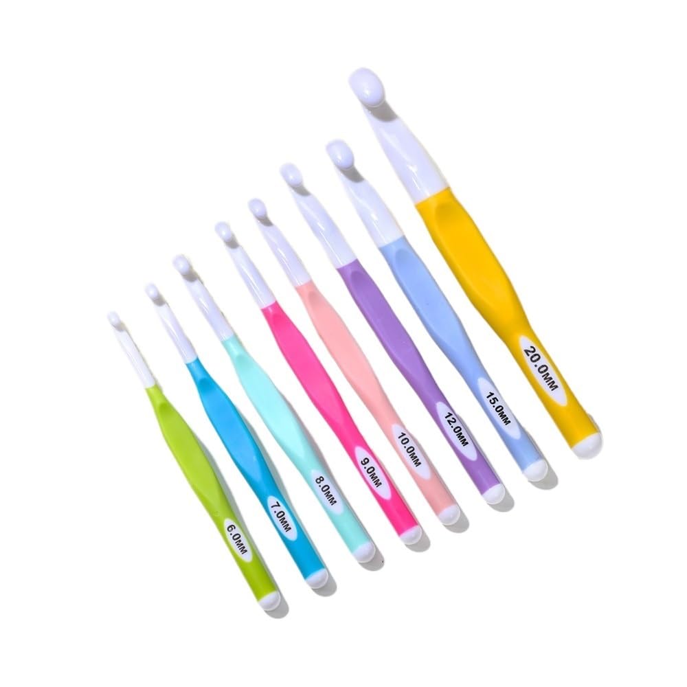 1pcs Soft Handle Crochet Hook Ergonomic Non Slip Knitted Needles Hand(12.0MM-1PCS)