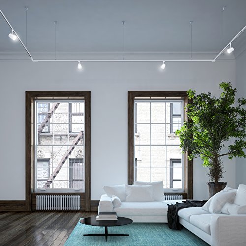 Hyperikon Track Light Suspension Kit, Pendant Lighting Accessories, 5ft Hanging Cable Gray, T-Bar Ceiling Clip (Pack of 4)